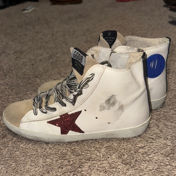 Golden Goose High-Top Sneakers - White and Tan - Picture 2 of 3